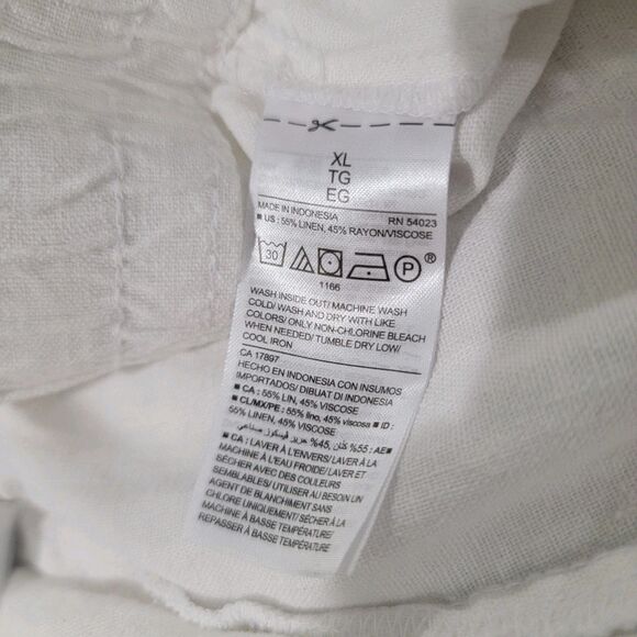 Old Navy Womens Linen Blend Pants Capris White Coastal Grandma New England - Picture 8 of 8